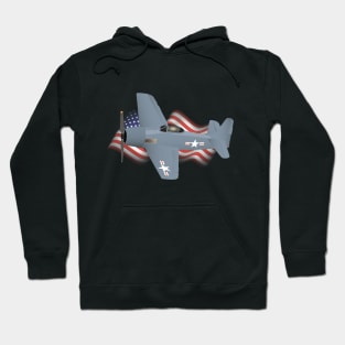 Patriotic WW2 F8F Bearcat Airplane Hoodie